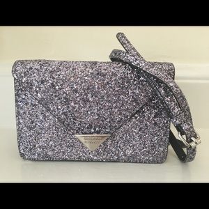 REBECCA MINKOFF Leather glitter crossbody bag